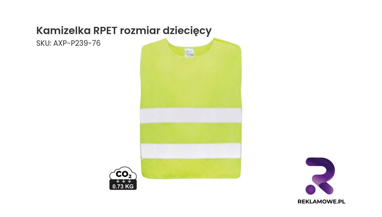 Kamizelka RPET, rozmiar dziecięcy Ekologiczna kamizelka RPET dla dzieci