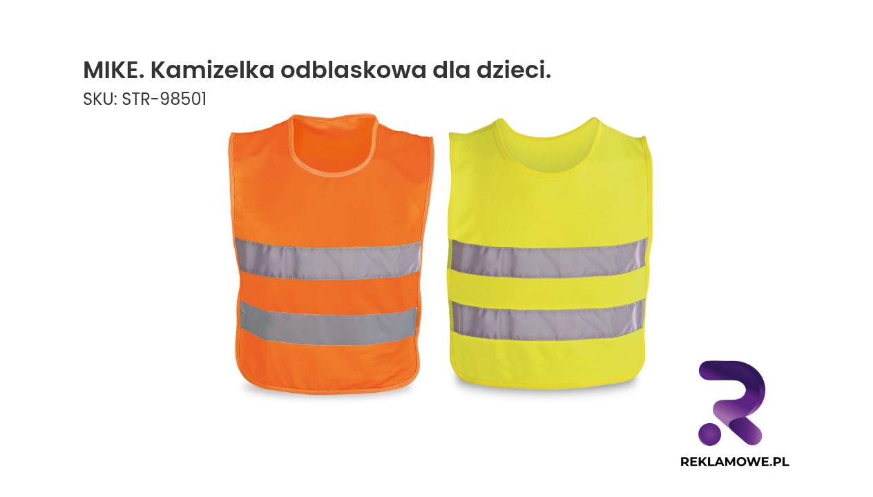 MIKE. Kamizelka odblaskowa dla dzieci. 100% poliester MIKE kamizelka odblaskowa dla dzieci