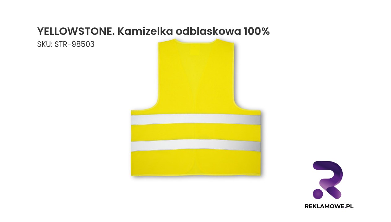 YELLOWSTONE. Kamizelka odblaskowa, 100% poliester YELLOWSTONE kamizelka odblaskowa 100% – odzież zwiększająca widoczność